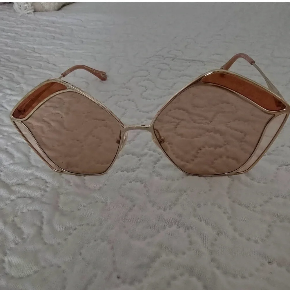 Full Inclusion Elegant Chloe  Gold and Peach Sunglasses